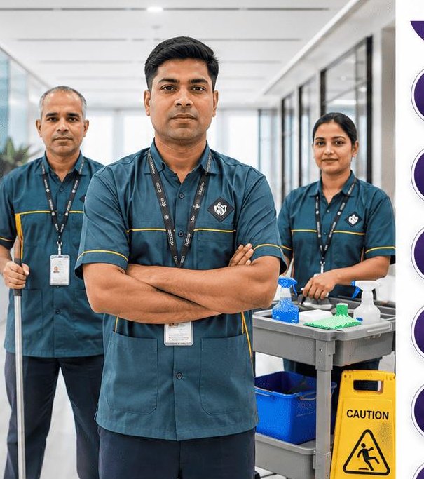 Creantum housekeeping and facility management team at work